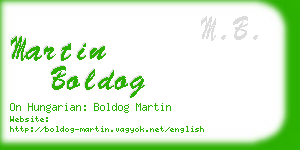 martin boldog business card